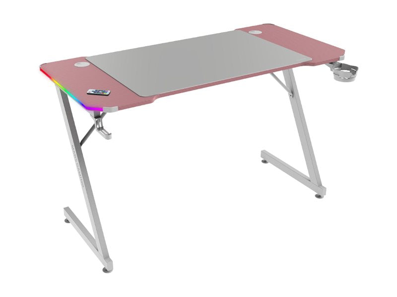 MARS GAMING MGD-X120RGB 120X60CM ERGONOMIC RGB GAMING DESK REMOTE CONTROL XL MOUSEPAD HOLDERS PINK