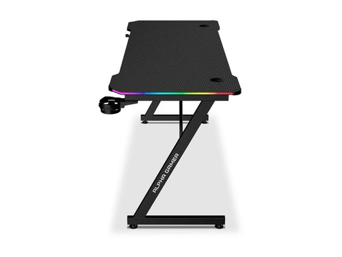 ALPHA GAMER Gemina RGB Black Gaming Desk